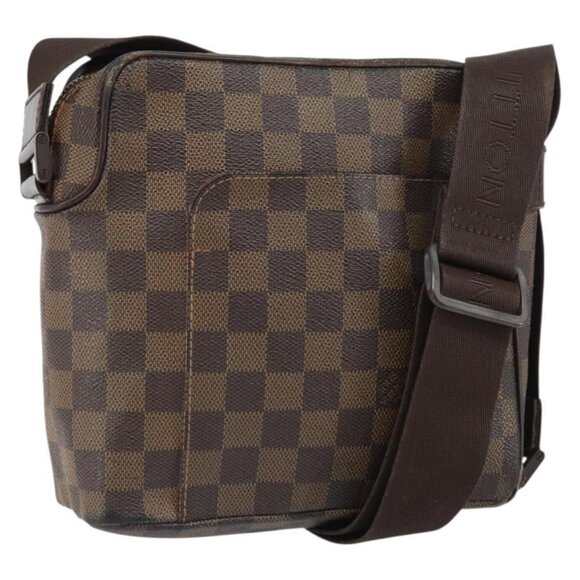 Authentic LOUIS VUITTON Damier Ebene Olaf PM Shoulder Bag N41442 LV
